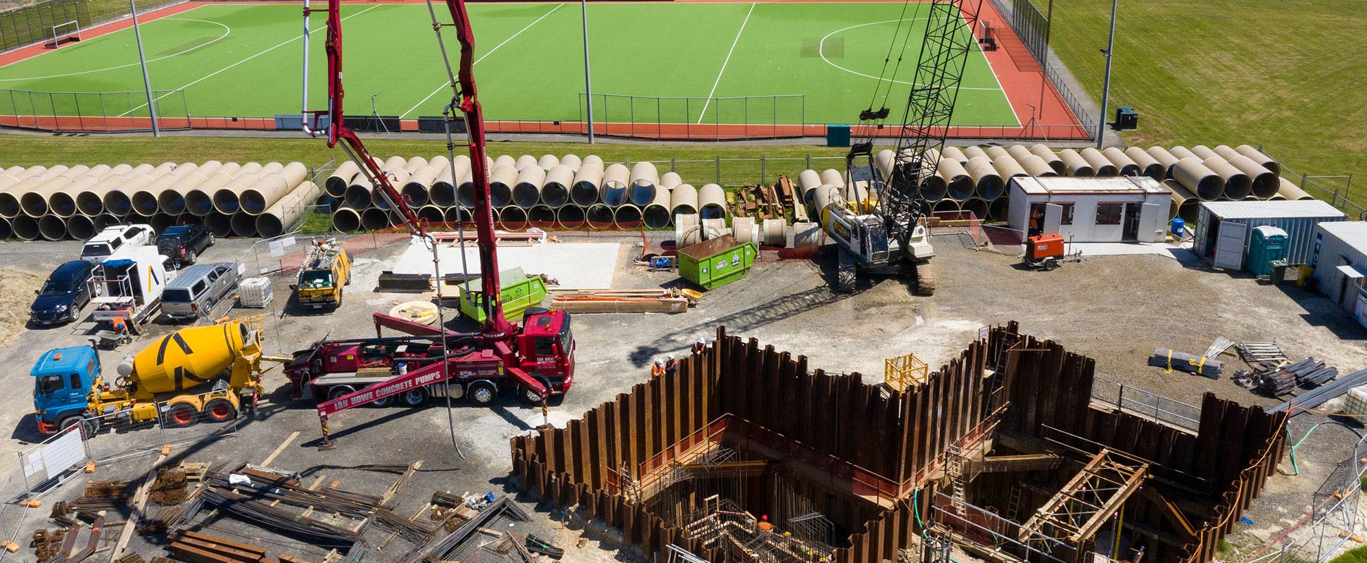 HOBAS pipe on commercial job site