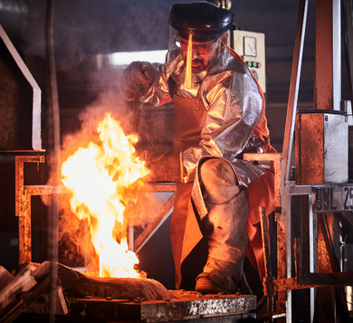 Foundry melting brass