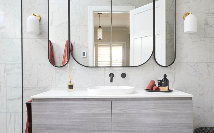 Neo Classic vanity and mirror cabinet