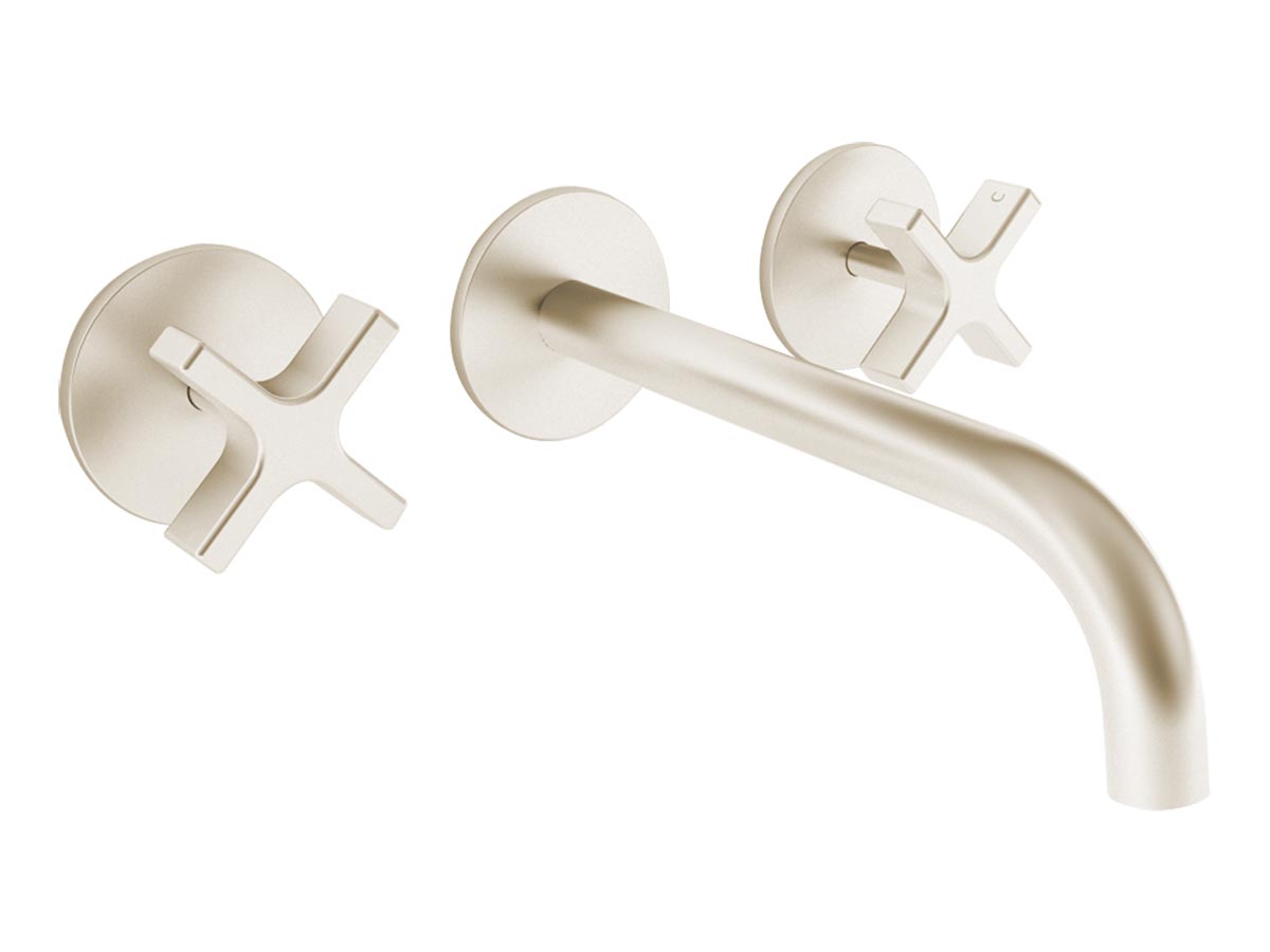 milli exo wall basin set brush nickel